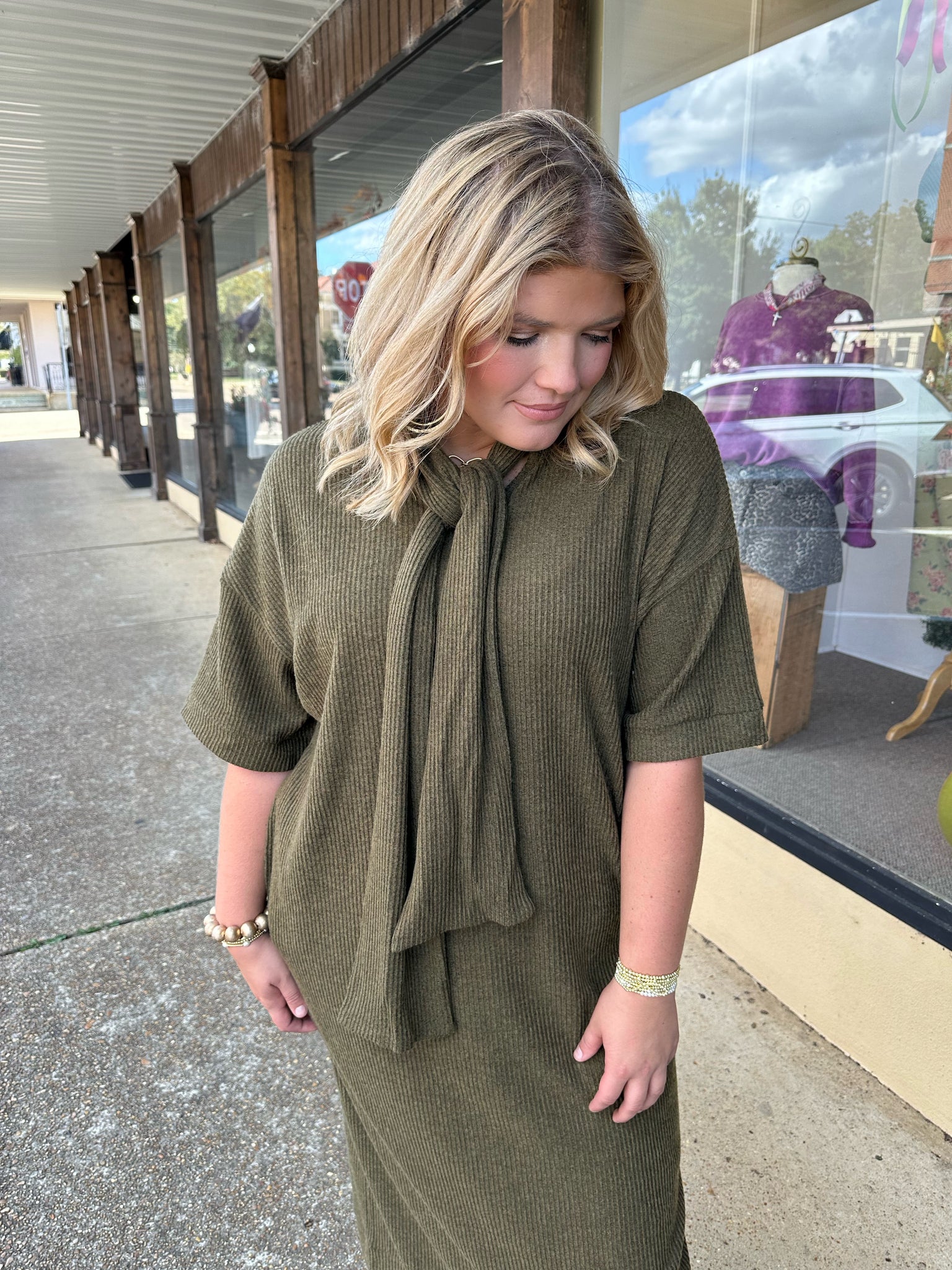 sammy ribbed maxi in olive