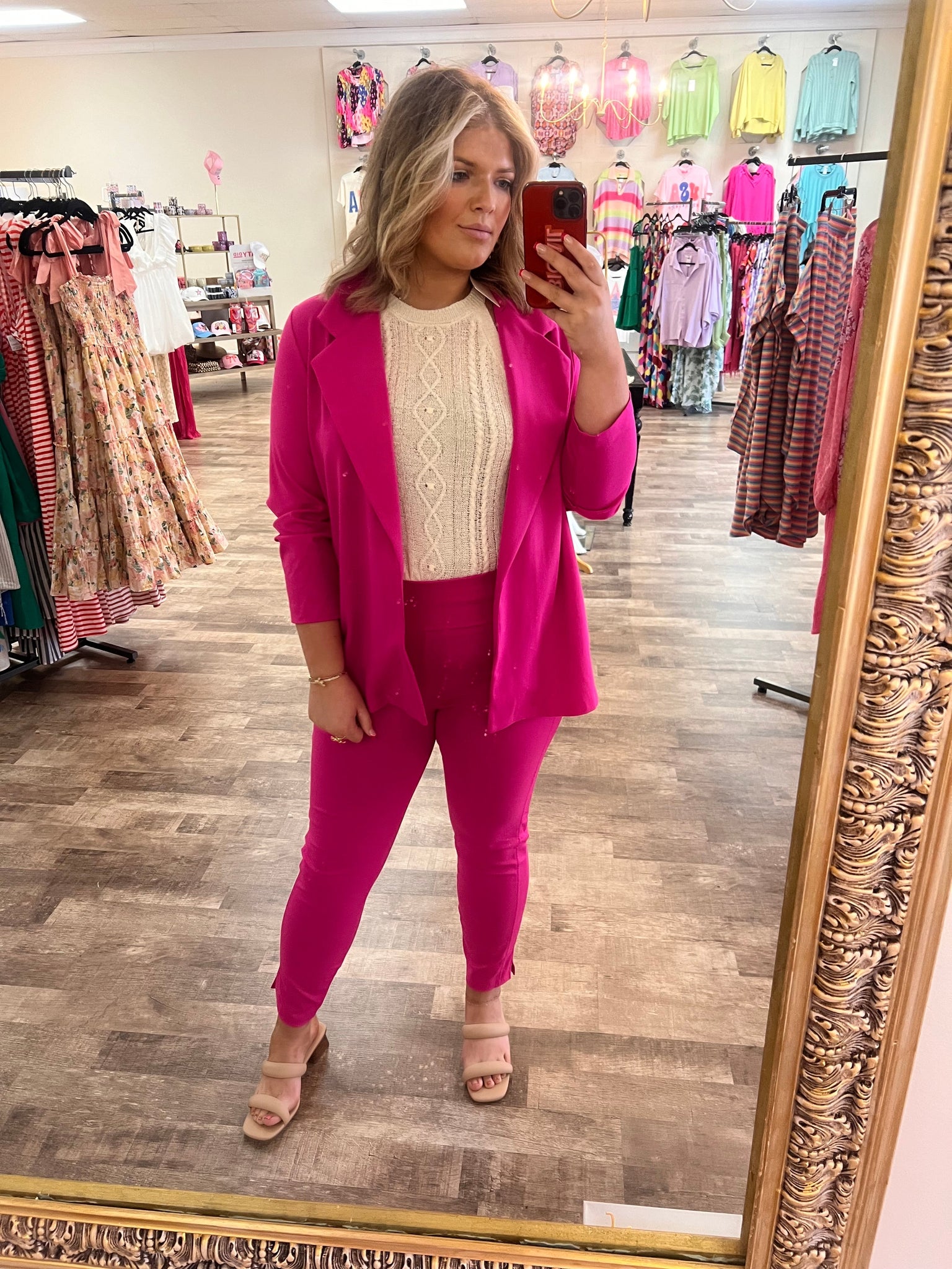 make you mine blazer set - hot pink