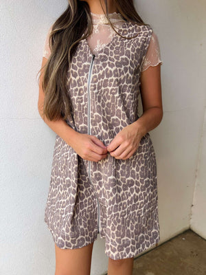 cheetah lover denim dress
