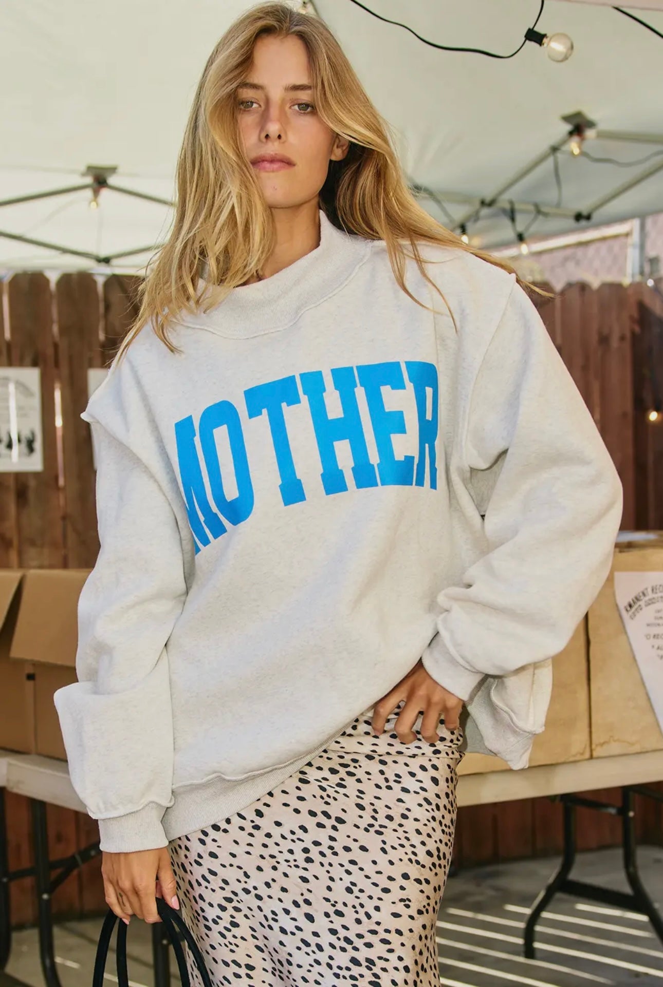 Mother/ Cool Mom reversible mock neck
