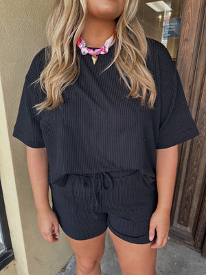 ribbed + ready set in black