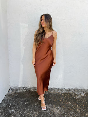 serena slip dress - camel