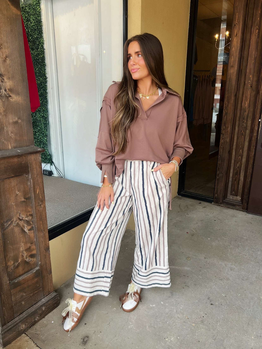 sadie stripe wide leg pant