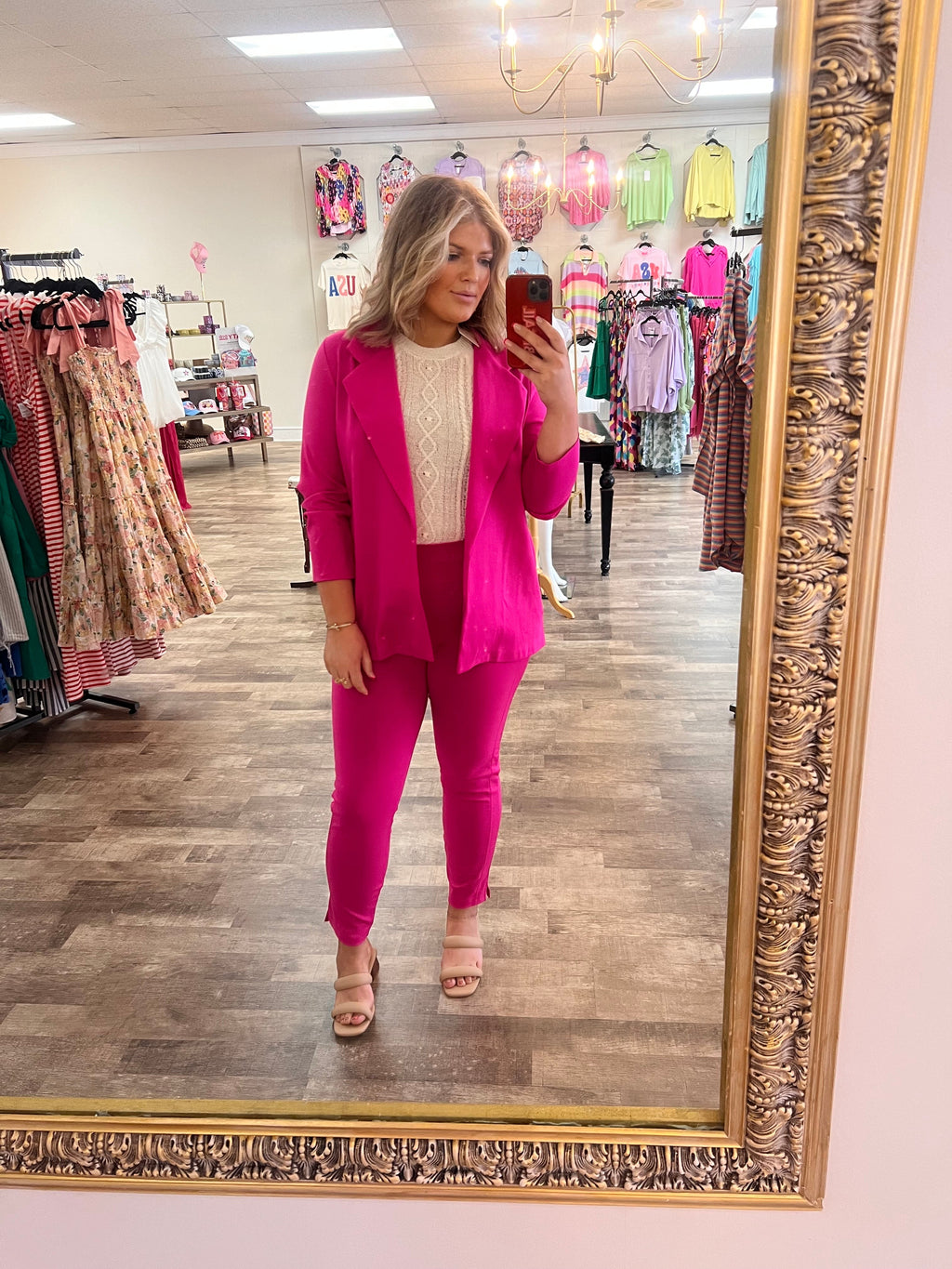 make you mine blazer set - hot pink