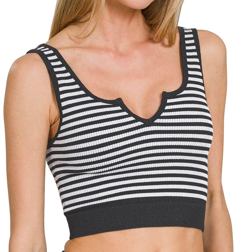 seamless striped bralette