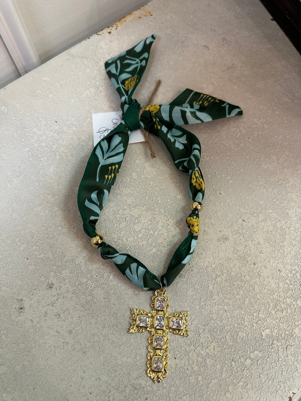 radiant cross scarf necklace