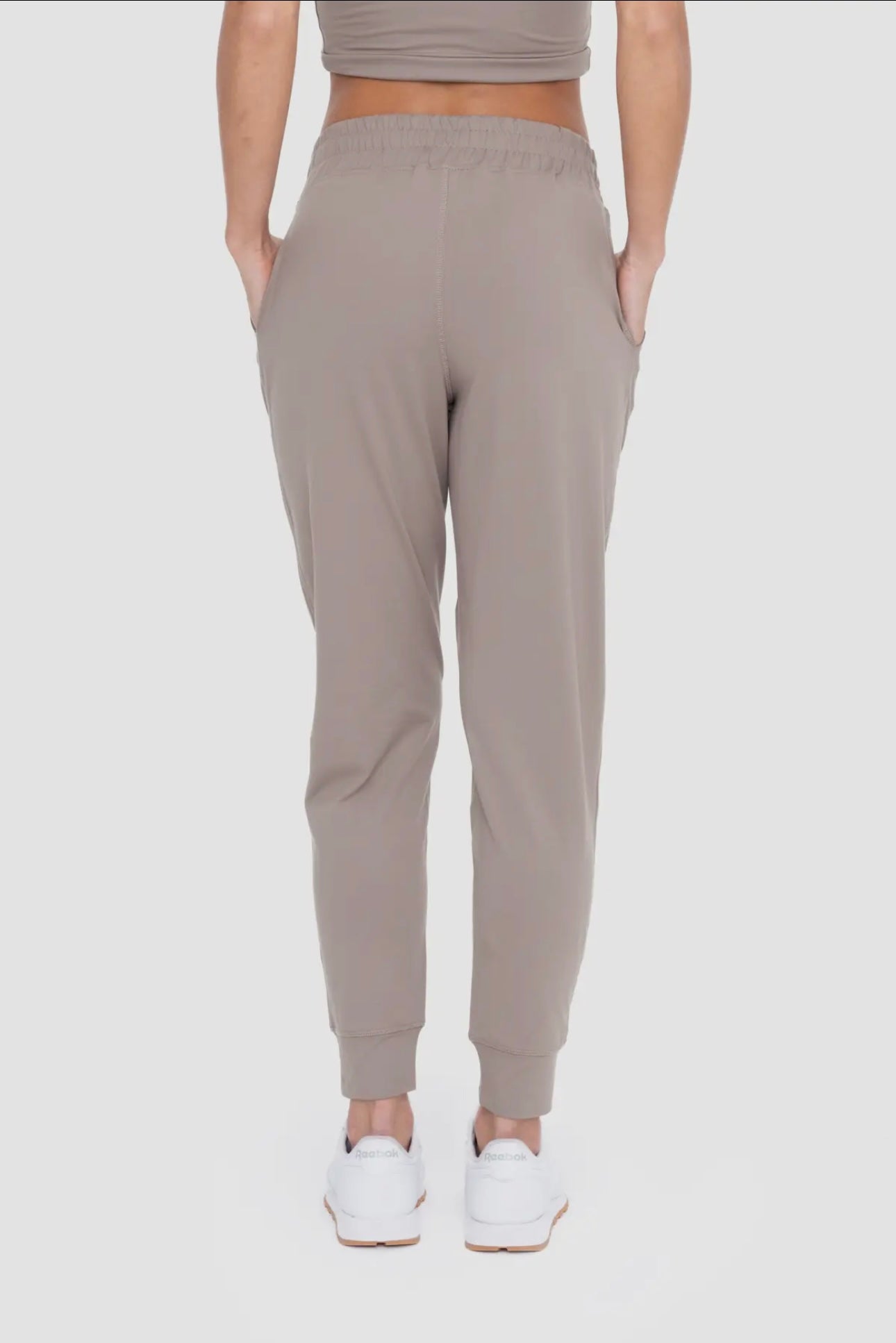 cuffed essential jogger - smokey taupe