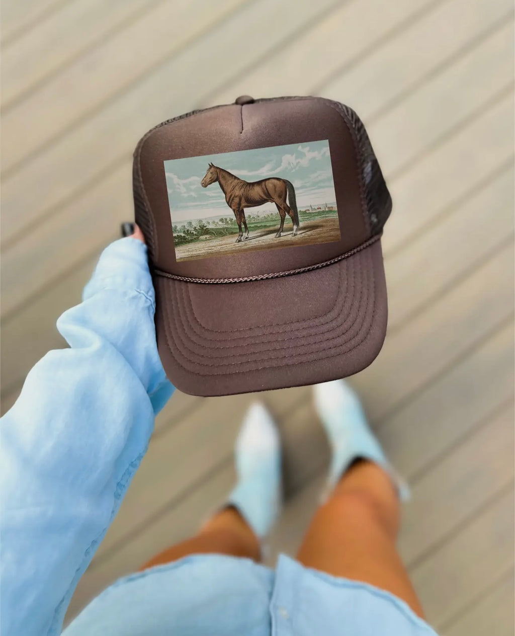 horse painting trucker hat