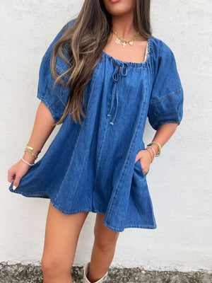 wonderland denim romper