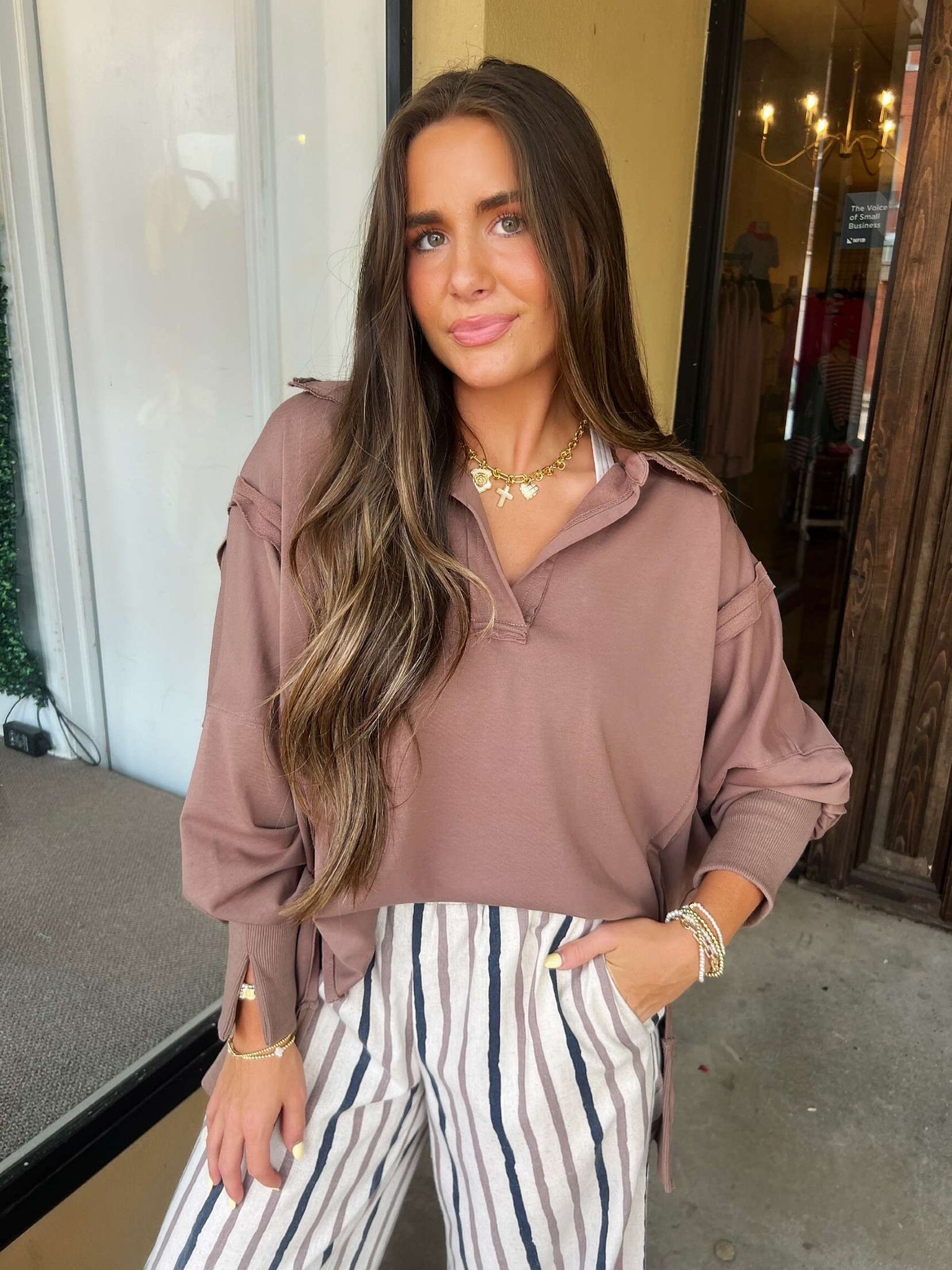sadie stripe wide leg pant