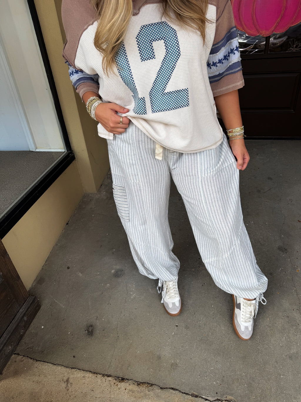 romy striped balloon pant